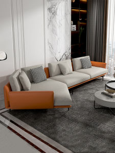 Modern Minimalist Luxury Leather Cloth Sofa Living Room Italian Style Asymmetrical Corner Sofa for Small Spaces Quality Luxury