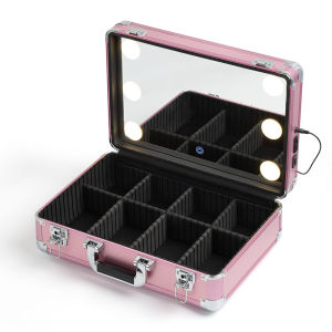 Xinmei | Professional Cosmetic Case Portable Satchel Led Large Capacity Bride Makeup Fixing Artist Boxes with Lights Available Power Bank