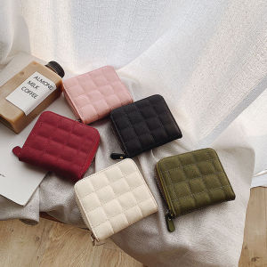 Compact Multi-Compartment Card Wallet with PU Zipper