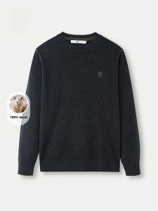 Pure Wool Long Sleeve Sweater Mens Fashion Slim Fit Half High Collar Printed Warm Sweater for Autumn Winter HLA Sea Home