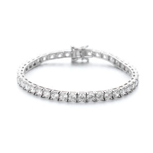 YLMyself 925 Silver Tennis Bracelet For Men & Women 3mm 4mm 5A Cubic Zirconia Full Pave Hip-Hop Rock Chain Jewelry
