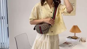 กระเป๋าสะพายข้างผู้ชายสไตล์เกาหลี ดีไซน์โมเดิร์น วัสดุหนัง PU ลายพิมพ์ลายสปอร์ตแอนด์สตรีท คุณภาพสูง 🔥GUDID🔥