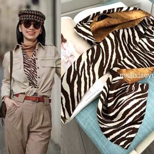 Zebra Pattern Pure Mulberry Silk Long Narrow Scarf Necktie Men Women Neck Warmer Scarf Bow Tie Korean Style Spring Autumn