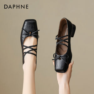 Daphne | Mary Jane Shoes Women Bow Square Toe Chunky Heel
