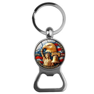 USA 250th Anniversary Bottle Opener Keychain Patriotic American Eagle & Statue Of Liberty Key Chain Souvenir