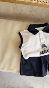 BE257 Bộ áo ba lỗ quần đùi cotton LOCOBEAR quần áo bé trai phong cách năng động