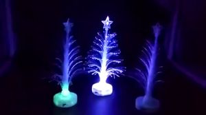 Colored Fiber Optic LED Light-up Mini Christmas Tree Battery Powered Christmas decorations