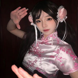 New Chinese Style Cheongsam Dress Halloween Christmas Cosplay Uniform Soft Girl Maid Skirt Short Cheongsam Daily Wear