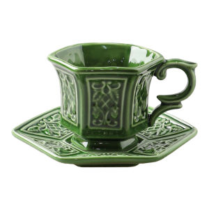 SHELI | Retro Embossed Ceramic Mug Pair Set