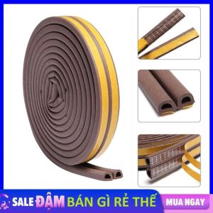 Cuộn Ron Dán Khung Cửa Chống Ồn - Gioăng D Nẹp Xốp Dán Cửa Gỗ Chống Con Trùng Cách Âm Chống Va Đập - Ron Cửa Gỗ Chống Nhiệt  Láp Khe Hơ Cửa Cuộn 3M Đa Năng Tiện Lợi