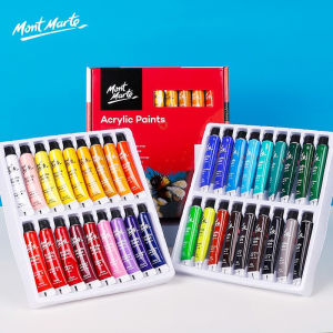 Mont Marte 12/18/24/36 Colors Acrylic Paints Set 12ML DIY Hand Painted Wall painting Textile Pigment Art Supplies