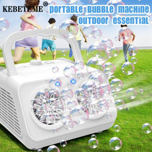 KEBETEME 26 Hole Double Automatic Bubble Machine Outdoor Portable Bubble Maker Stage Electric Bubble Machine Wedding Birthday Live Performance Partying Celebration Childrens Toy