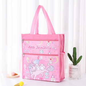 กระเป๋ากวดวิชาสำหรับนักเรียนกระเป๋าใส่หนังสือแบบถือกระเป๋าศิลปะขนาด A4ลายการ์ตูนน่ารักสำหรับเด็กกระเป๋าเรียนพิเศษกระเป๋าใส่กล่องอาหารความจุใหญ่ถุงหิ้ว