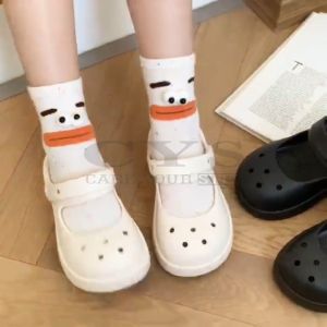 Sandal Kodok Wanita PVC Anti Slip Nyaman Half Bakpao Cewek Stylish Wedges Slip On COD SPT-99