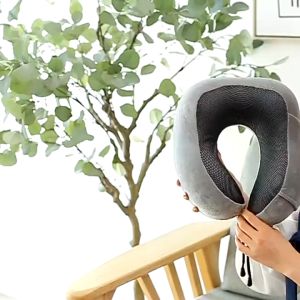 Car Neck Travel Pillow Memory Foam U Shaped Sleeping Neck Pillow Head Rest Neck Support Headrest Pillow with Storage Bag