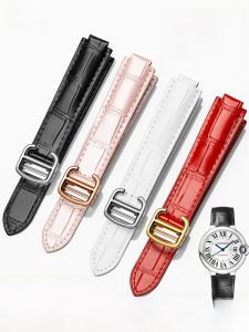 GANG JUE | Original Cartier Blue Balloon Watchband Genuine Leather Men Women Style London Tank Relief Interface Middle Thickness Matte Finish