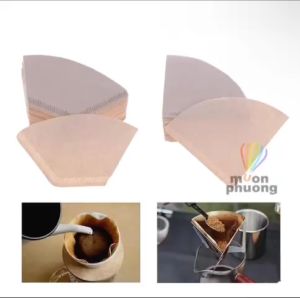 Giấy lọc cafe trà bột giấy nguyên chất giấy lọc cà phê hình quạt tiện dụng