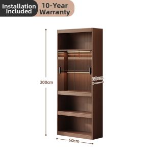 Multifunctional Wooden Bookshelf for Living Room