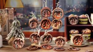 12Pcs Jesus Nativity Scene Wooden Ornaments Set 3D Vision Baby Shower Birthday Chiristmas Decoration