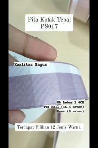 1 Roll Pita Kotak Tebal - Korean Ribbon Square Bold - Pita Kotak PS017