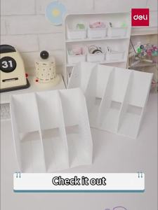 1PC Deli Có Thể Thu Vào Hộp Đựng Hồ Sơ 3/4 Lưới Để Bàn Bookends Tạp Chí Người Tổ Chức Bàn Làm Việc Người Tổ Chức Sáng Tạo DIY Sách Người Tổ Chức Nhựa
