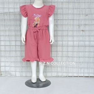 Baju Setelan barbie Anak Perempuan Bahan Crinkle Airflow Usia 1-7tahun