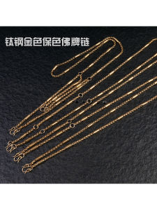 Gold Plated Titanium Steel Buddha Pendant Necklace Mens Multi-strand 4mm Stainless Steel Color Retention No Fading Punk Style round Beads Chain