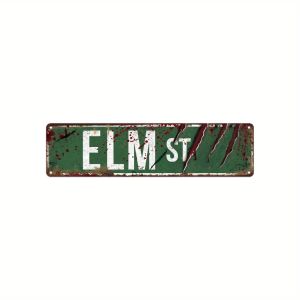 CIFbuy | Biển Hiệu Elm Street Trang Trí Tường Bằng Kim Loại Biển Hiệu Địa Chỉ Phim Kinh Dị Mang Tính Biểu Tượng Dành Cho Người Hâm Mộ 39x157 Inch