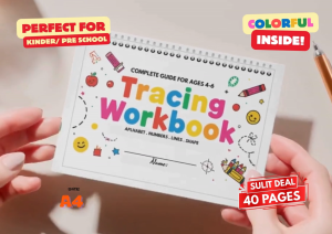 Omnipaper Complete Tracing Workbook for Kids Ages 4–6 | Alphabet & Number Writing Guide with Proper Stroke Patterns | 40 Pages A4 | Free Pencil
