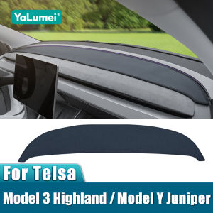 For Tesla Model 3 Highland Model Y Juniper 2024 2025 2026 Car Dashboard Cover Dash Mat Sun Shade Non-slip Pad Accessories