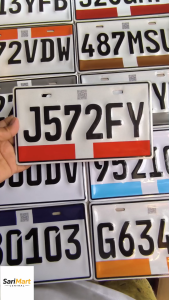 MOTORCYCLE LTO NEW SIZE TEMPORARY PLATE – GALVANIZED METAL EMBOSSED LAMINATED w/ FREE Bolts