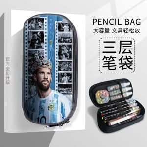 Túi Đựng Bút Chì Vải Canvas Nhiều Lớp Túi Đựng Dụng Cụ Học Tập Nam Dung Tích Lớn Túi Đựng Bút Chì Khóa Kéo Qatari World Cup 2022