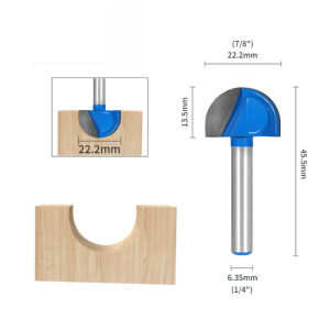 1/4 Shank Ball Nose Router Bit Semi-Circular Slotting Cutter Round-bottom Engraving Cutter Semi-Circular Face Milling Cutter