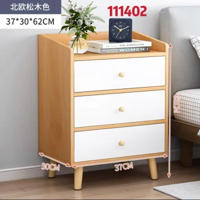 Bedside Cabinet Assembly Furniture 3 Drawers 37*30*62cm