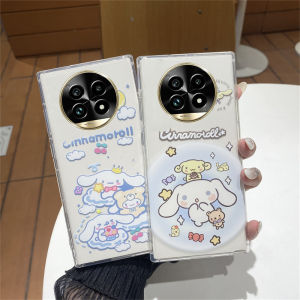 New Casing Realme 13 + 13 Pro+ Realme 12x 12+ 12 Pro+ Plus 5G 4G Hot Fashion Cute Cartoon Cinnamon Dog Phone Case Transparent Anti-fall Soft Cover 2024