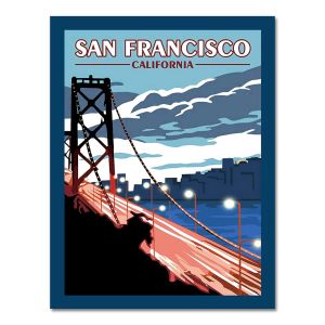 BILIBILI | Harbour City San Francisco Travel Poster Canvas Paintings Vintage Wall Kraft Poster Coated Wall Stickers Home Decor Picture Gift