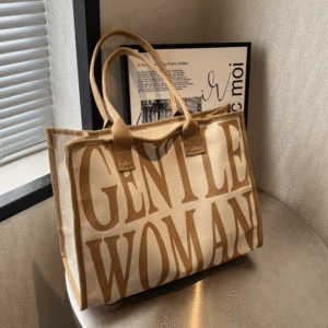 OUDENGPAI | Large Capacity Canvas Shopping Bag Womens Travel Bag Single Shoulder Commuting Fitness Class Mommy Tote Bag Trendy