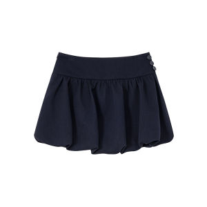 Design Sense Small Size Wide Waist Flower Bud Skirt Half Skirt