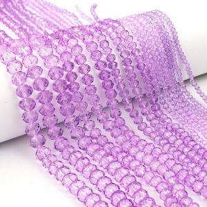 3 4 6 8 10mm Purple Crystal Glass Beads Faceted Austria Rondelle Beads Loose Spacer Bead For DIY Jewelry Making Bracelet Necklac