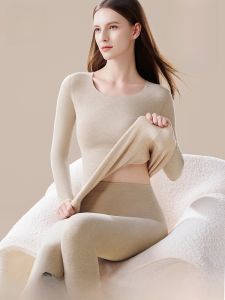 miiow | Thickened Cashmere Silk Warm Underwear Set Womens Winter New Style MiiOW Cat Person Sweet Style Long Sleeve Thermal Base Layer