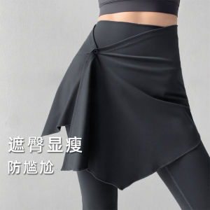 กระโปรงสั้นโยคะสำหรับผู้หญิงไซส์ใหญ่ ทรงสลิมฟิต ป้องกันแสง สไตล์ออกกำลังกาย ผ้าผสมโพลีเอสเตอร์และฝ้าย