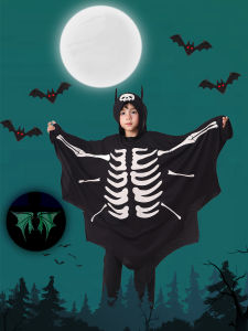 Boys Luminous Ghost Bat Cosplay Cape Horror Themed Party Outfit For Kids Halloween Costumes