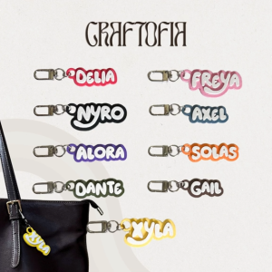 CRAFTOFIA Bluey Personalized Name Keychain/ Name Charm/ Giveaways I Premium 3D Printed PLA