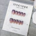 Short White Enhancing Star Purple Simple Design Nail Stickers Easy to Wear Artificial Nails No Brand Registered Trademark. 