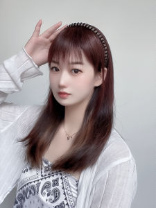 Invisible Real Hair Braided Hairband Womens Fake Hair Front Bangs Hair Extension Increased Hair Volume Forehead Bangs Piece