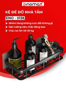 Giá đựng đồ nhà tắm Enomax đa năng treo tường chất liệu Nhôm hàng không cao cấp chống gỉ tặng kèm phụ kiện lắp đặt
