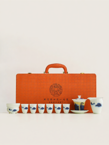 JIXIANSHENG | High-end Ice Jade Cloud Mountain Tri-Part Lid Tea Set