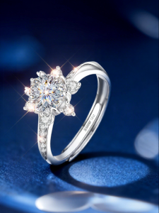 East Beauty | Mozanite 999 Pure Silver Ring