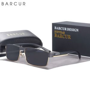 BARCUR Classic Basic Business Style Sunglasses With Rectangular Frame Tac Lens Uv Protection Versatile For Daily Use