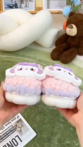 Miss slippers Pink Violet Rabbit Childrens Cotton Slippers For Girls Winter Home Thick Bottom Indoor Warm Slipper